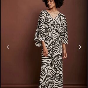 Mint Velvet Zebra Print Maxi Womens Dress Large Resortwear Vacation